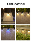 Rectangle Constant Bright RGB Solar Outdoor Wall Light IP65 Waterproof