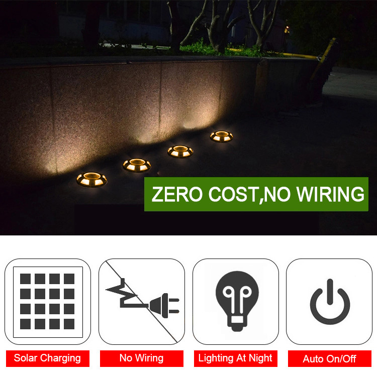 Waterproof Aluminum Solar Deck Light Solar Floor Lights For Pathway Foe Decoration