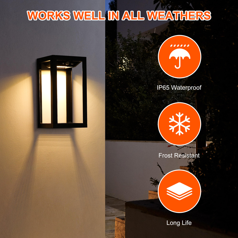 High bright Outdoor Solar Wall Light IP65 Warm White Cold White For Garden Wall