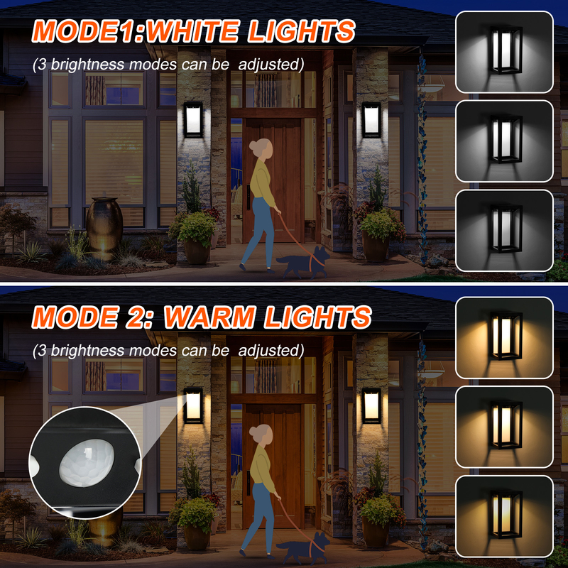 High bright Outdoor Solar Wall Light IP65 Warm White Cold White For Garden Wall