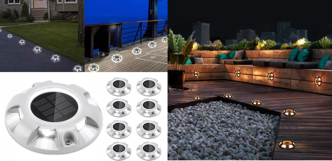 UFO Shape Aluminum Casting Solar Dock Light Pathway LED Guide Light