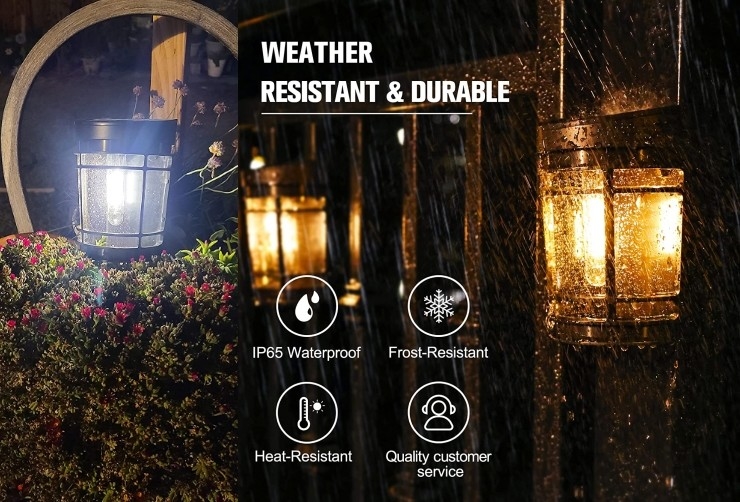 Decorative Landscape Solar garden Lights LED outdoor waterproof ambient wall light