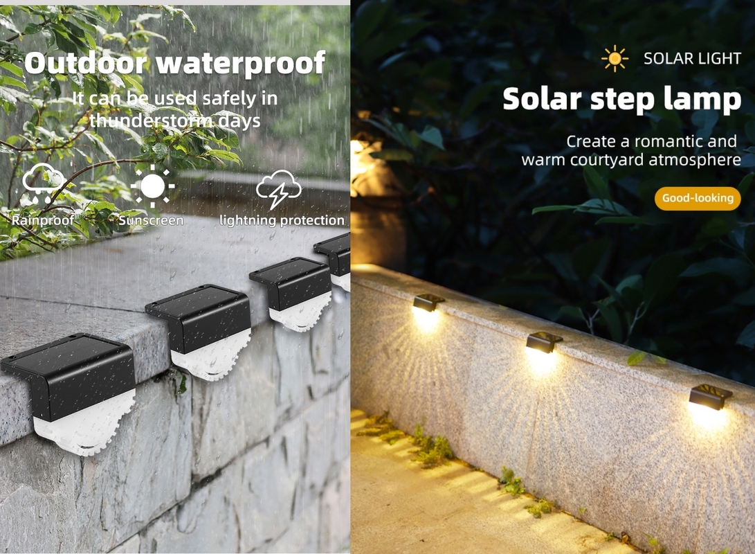 Unique light effect solar garden lights waterproof decorative outdoor stair light