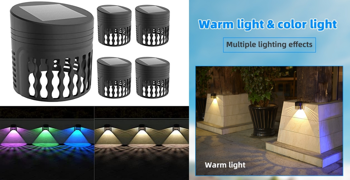 Decorative light effect solar garden lights LED lighting for fence wall decor