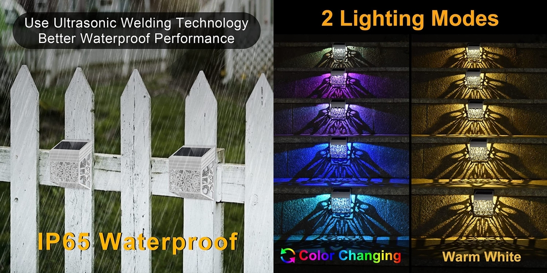 waterproof solar garden lights outdoor LED lighting for fence wall park patio light