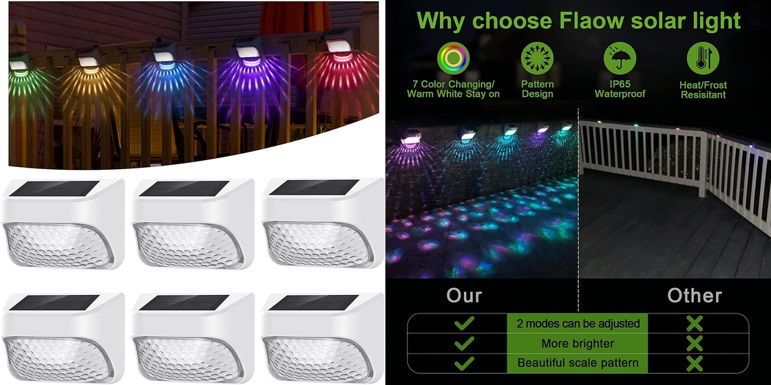 Multicolor Decorative Solar Garden Lights Durable LED Wall Light For Fence