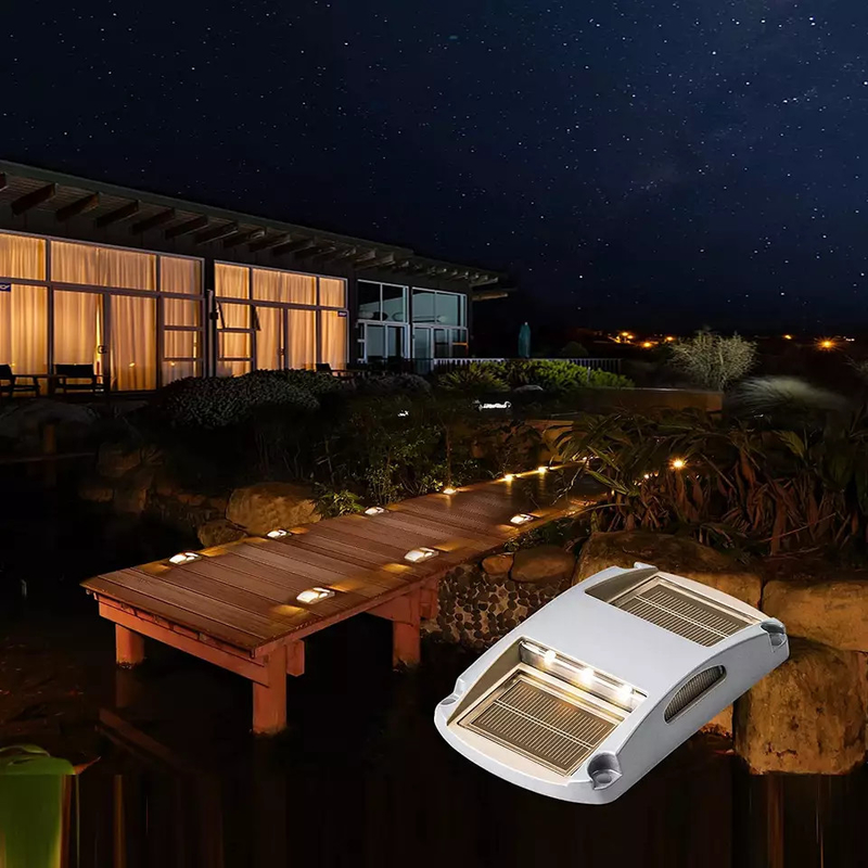 Two Side Lighting Solar Deck Light Aluminum Durable LED Dock Lights