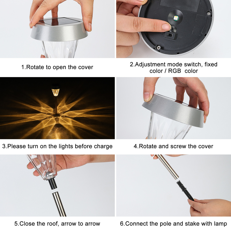 Outdoor Solar Pathway Garden Lights For Patio Yard Driveway 3.2V/500mA
