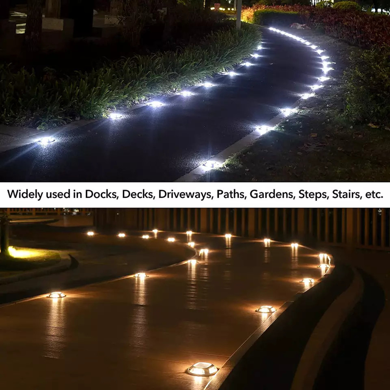 Driveway Wireless Solar Dock Light Round Led Outdoor Marker For Walkway 110*22.5 MM
