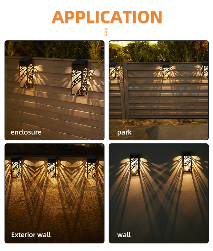 Constant Bright Solar Powered Garden Wall Lights With 2 Mode RGB For Fence Landscape