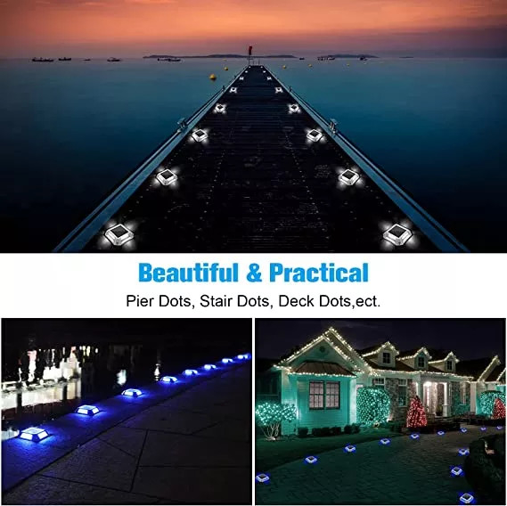 Square Bright Solar Powered Dock Light 1.2V Outdoor Marine Deck Driveway 1200MAH