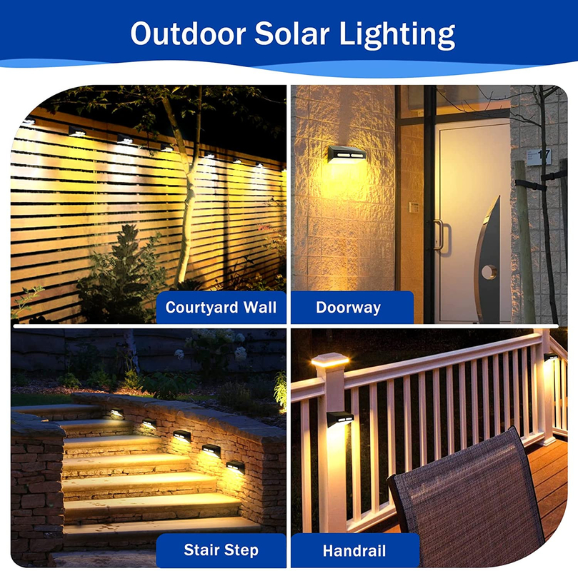 Waterproof Decorative Solar Fence Light 150mA Constant Bright Wall LED Garden 5V