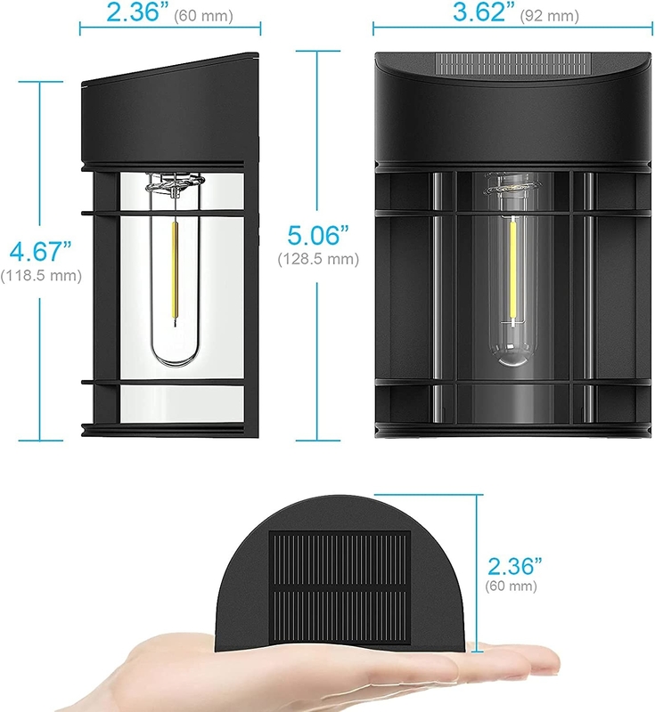 Vintage Wireless Fence Solar Outdoor Wall Light Decorate Garden Patio Yard 3.7V 1800mAh