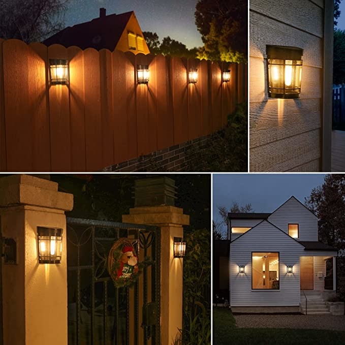 Solar Wall Lamp IP65 Waterproof Outdoor Solar Powered Led Garden Lights with 3.7V/1200MAH Battery
