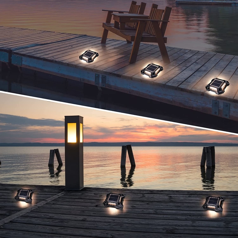 High Bright IP68 Waterproof Driveway Solar Dock Light For Outdoor Garden Patio Deck