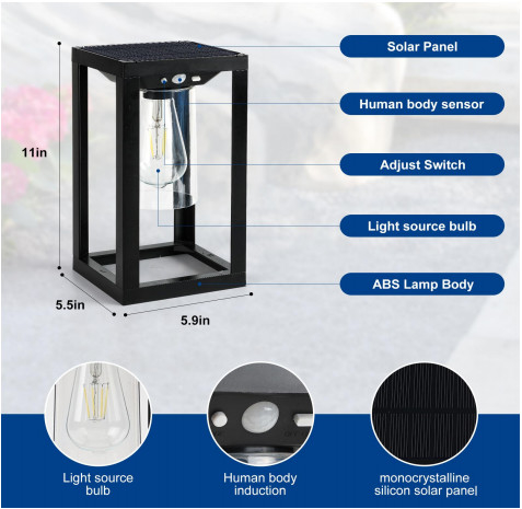 Outdoor IP65 Waterproof Garden Fence LED Lights Up and Down Solar Sensor Wall Light