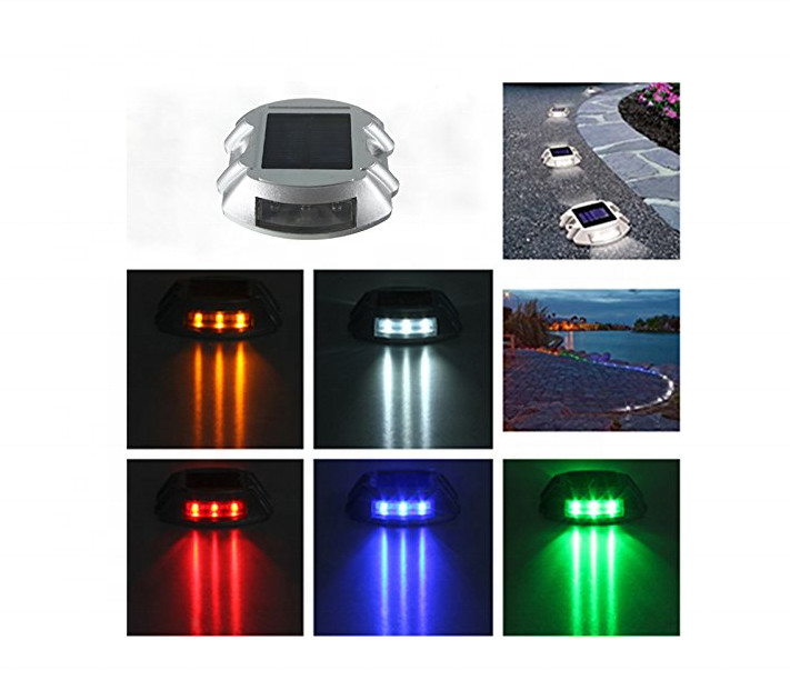 Waterproof Outdoor Aluminum Solar Powered Road Studs For Driveway Path Street Deck Dock