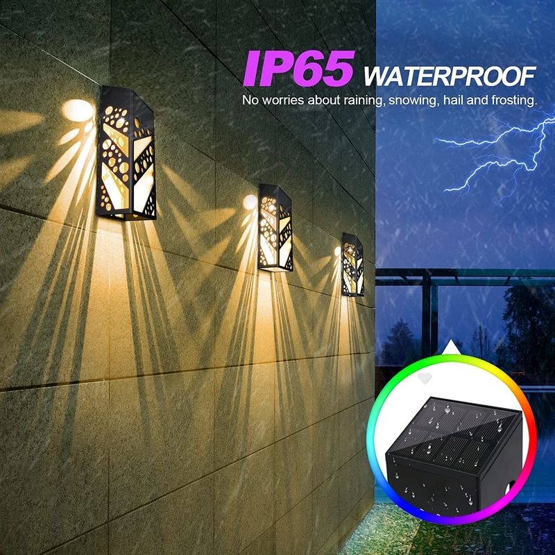 Solar Fence Light Shaped Deck Light Outdoor Waterproof Step Dock Light Decoration Garden Courtyard  Staircase