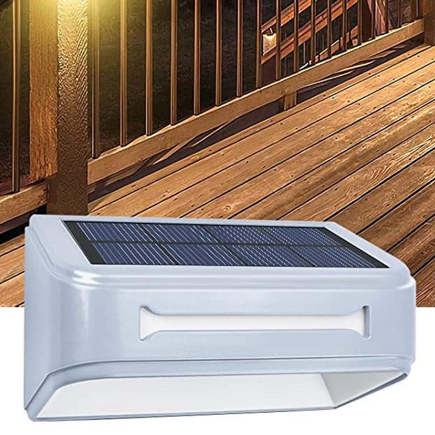 7 Colors Outdoor Solar Garden Light Aluminum Atmosphere Lamp Waterproof Fence Light Wall Mounted