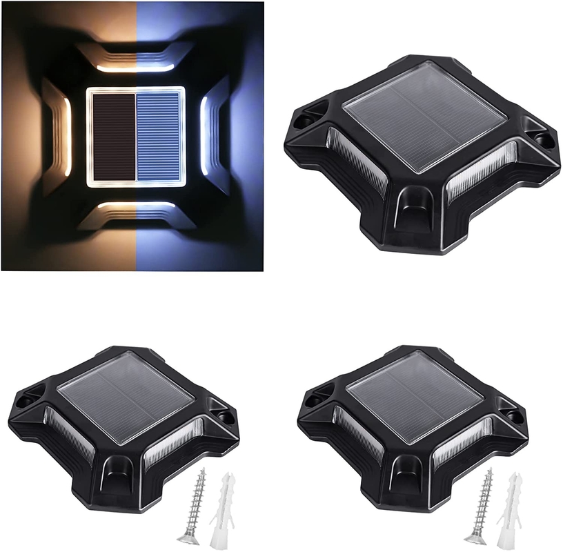 Solar LED Driveway Dock Lights Outdoor Warning Step Lights For Sidewalk Garden Pathway Yard