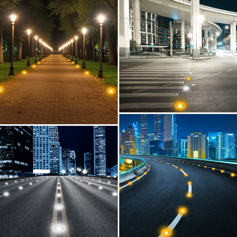 Visibility Solar Powered Road Studs Green Waterproof Road Markers 4.5V LED Light Source