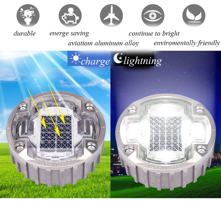 LED Solar Road Studs 2V Waterproof IP68 0.825KG Lighted Path Safety Markers
