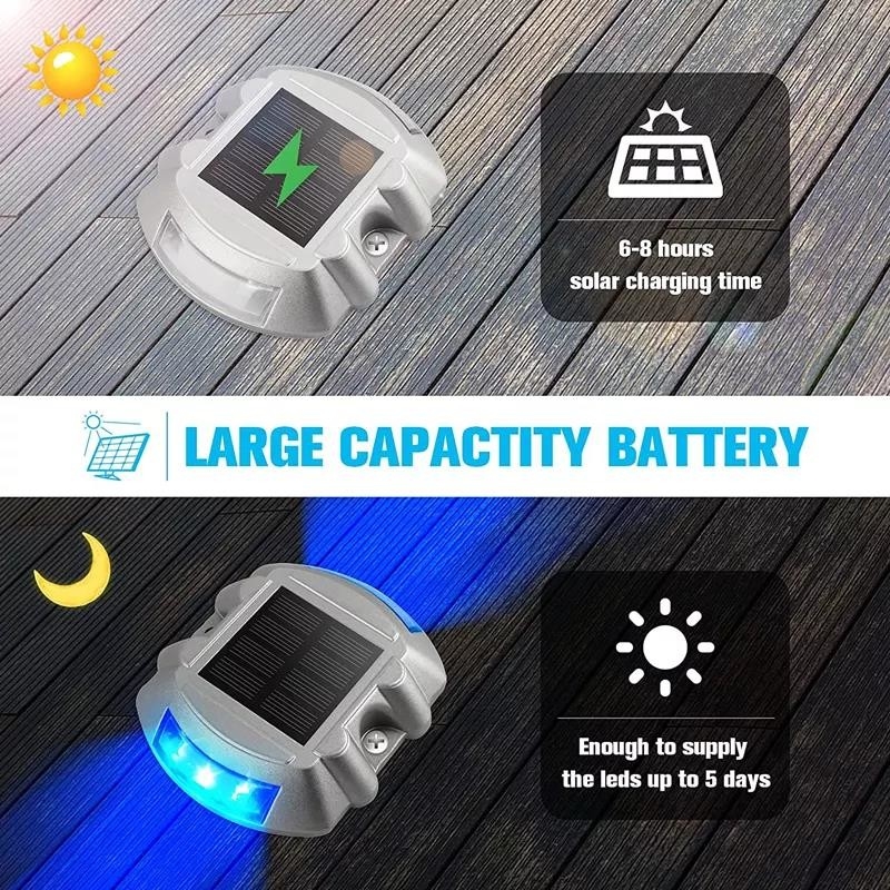 Temperature Resistant Solar Dock Light with Aluminum Casing 2V Voltage White LED Light Source