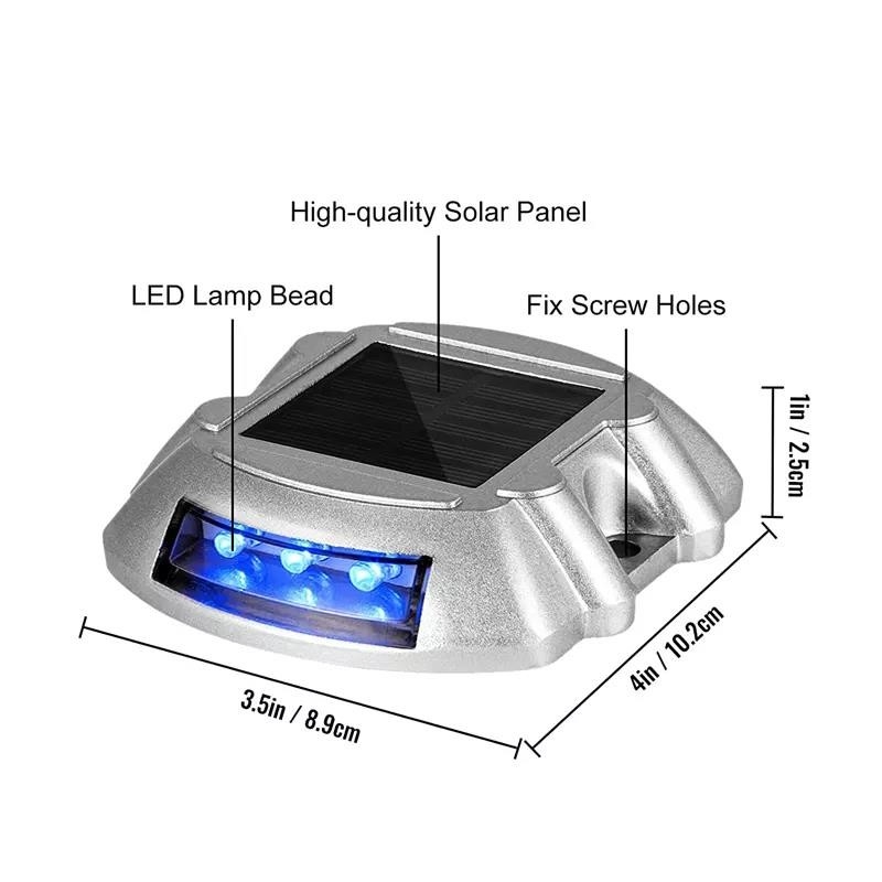 Temperature Resistant Solar Dock Light with Aluminum Casing 2V Voltage White LED Light Source