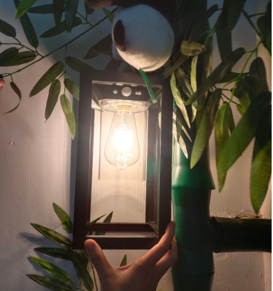 Solar Cells 2000MAH Lithium Battery Black Warm White Decorative Solar Lights for Outdoor Display