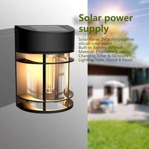 Outdoor Waterproof Garden Fence Light Wall Mounted Lamp Solar Powered Led Wall Lights