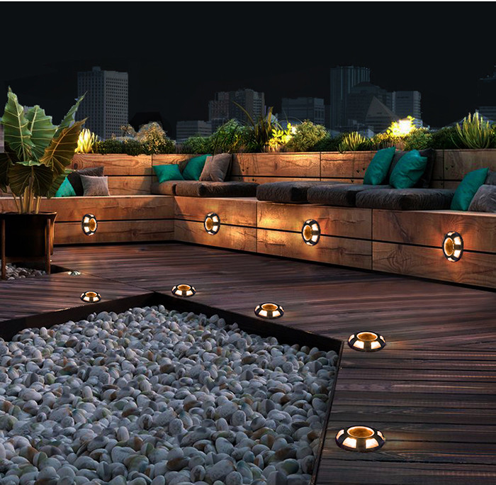 Aluminum Outdoor Solar LED Landscape Dock Light Decorative Solar Deck Light For Garden Lawn