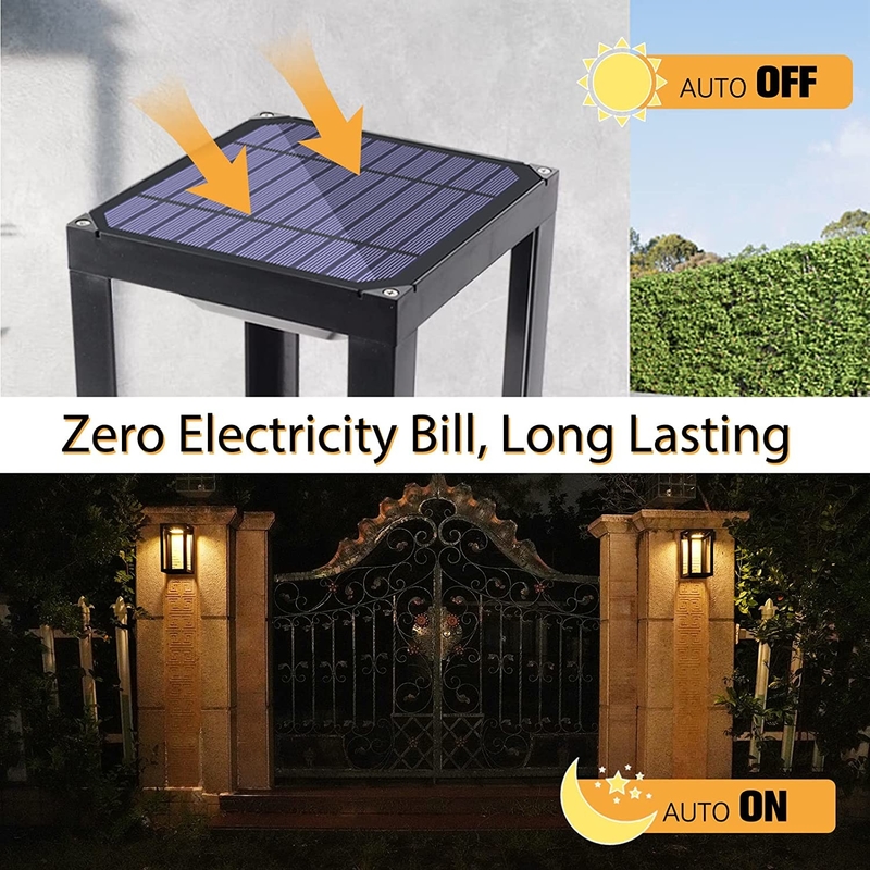 Outdoor Waterproof Motion Sensor Solar Wall Lights Solar Garden Fence Light For Pathway Patio