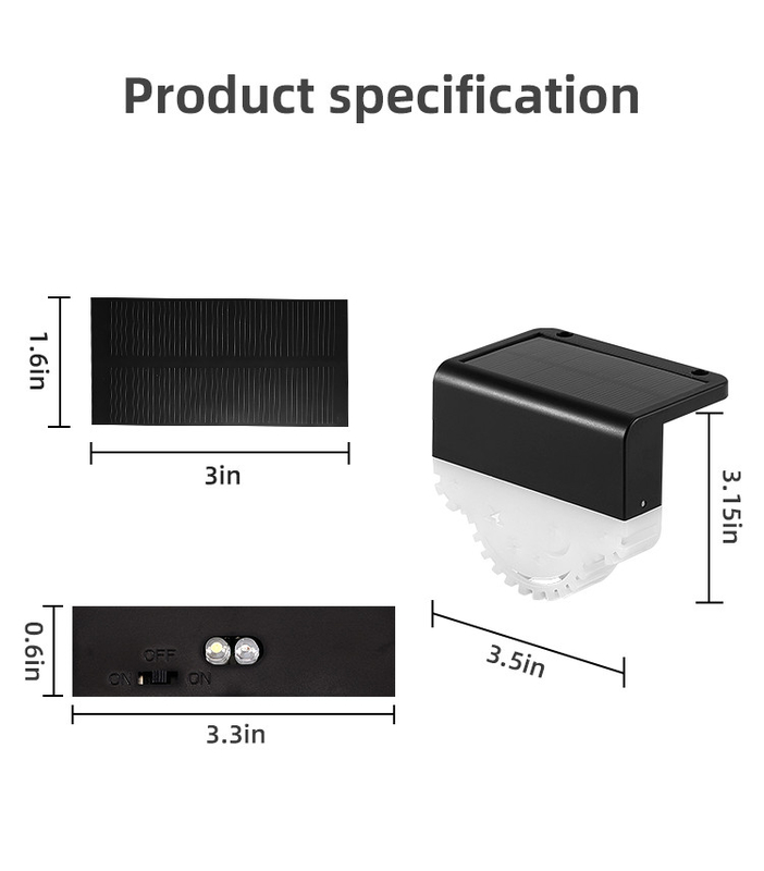 Outdoor Waterproof Solar  Yard Fence Light Multiple Colors Solar Led Gate Pillar Light For Garden