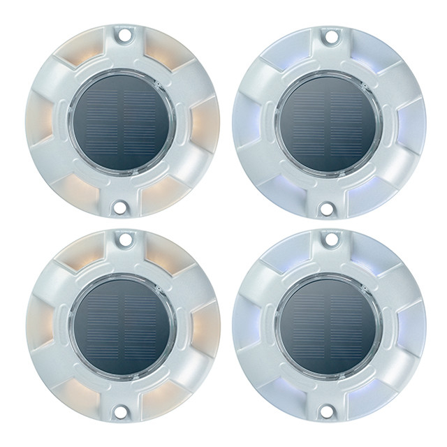 Outdoor Warning Led Solar Driveway Dock Lights  Solar Step Lamps For Sidewalk Garden Pathway Yard