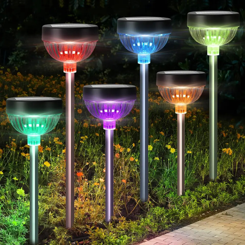 Solar LED Garden Lights with Monocrystalline Silicon Panel IP65 Waterproof Level Steady/Breathing Light Mode