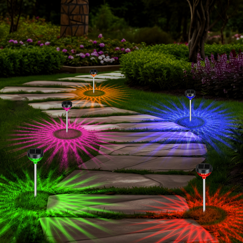 Solar Powered LED Garden Lights with Weatherproof Design Monocrystalline Solar Panel ABS PC and 10LM Warm