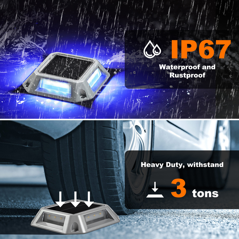 Aluminum Solar Dock Lights Set with Screw Installation for Bright Outdoor Pathways