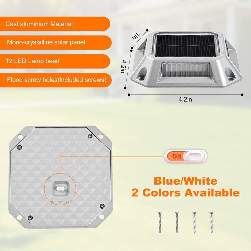 IP68 Waterproof 20 Lumens Solar Dock Light  Solar Led Light Set Of 4 For Marine Dock Boundary
