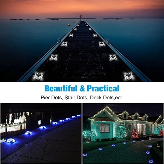 IP68 Waterproof 20 Lumens Solar Dock Light  Solar Led Light Set Of 4 For Marine Dock Boundary