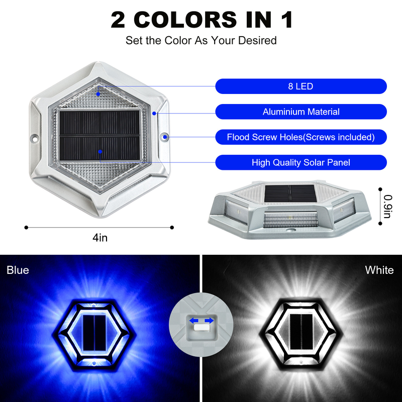IP68 Waterproof solar dock light  2V Screw Installation LED Light for Safe Dock Illumination