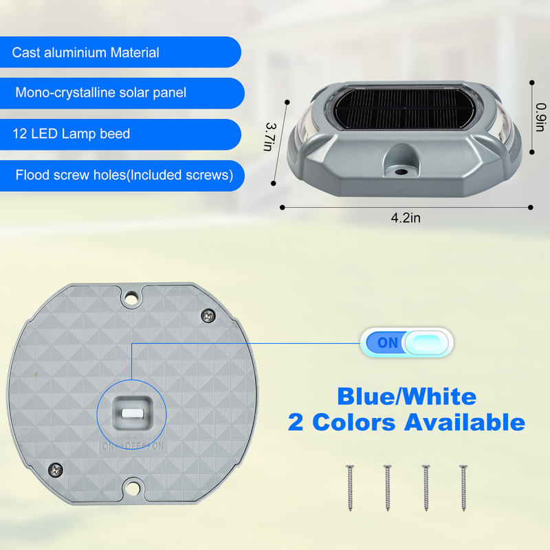 Aluminum LED Solar Dock Light S IP68 Waterproof Screw Installation Solution For Docks
