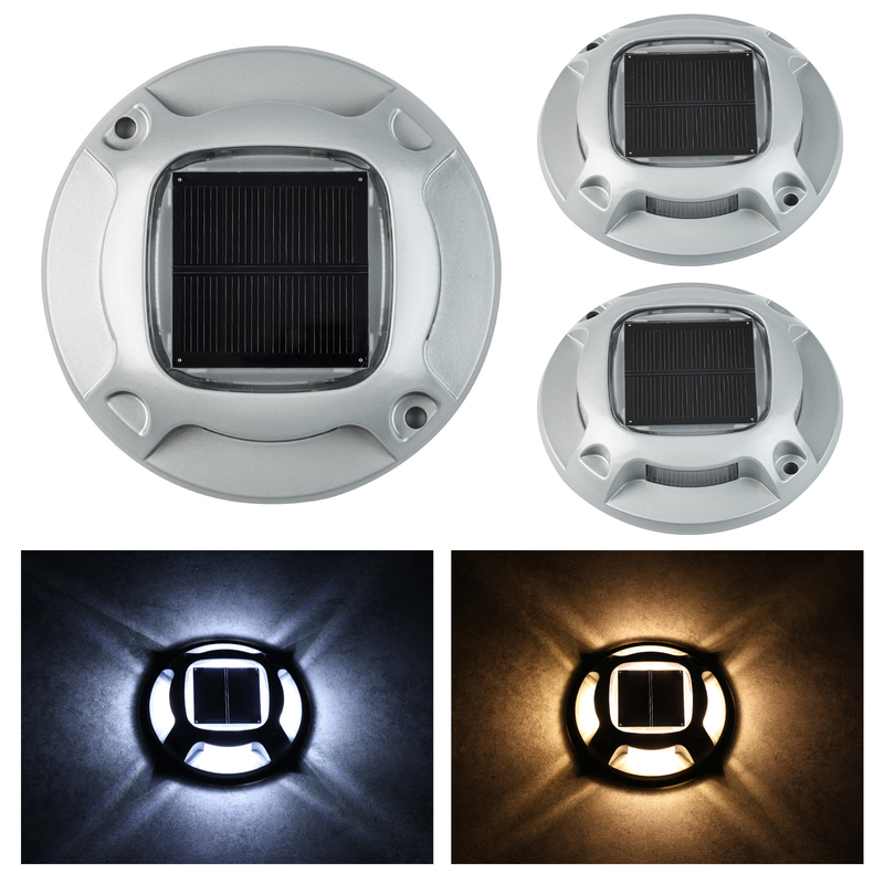 Energy-saving Solar Deck Light Aluminum PC Material White Color 20 Hours Working Time