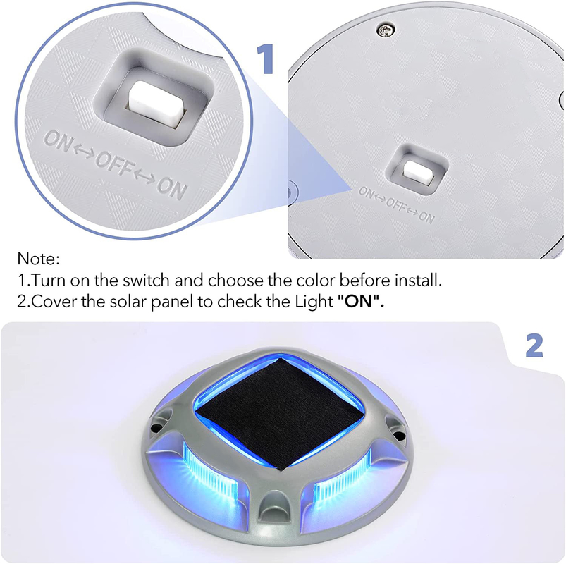 Energy-saving Solar Deck Light Aluminum PC Material White Color 20 Hours Working Time