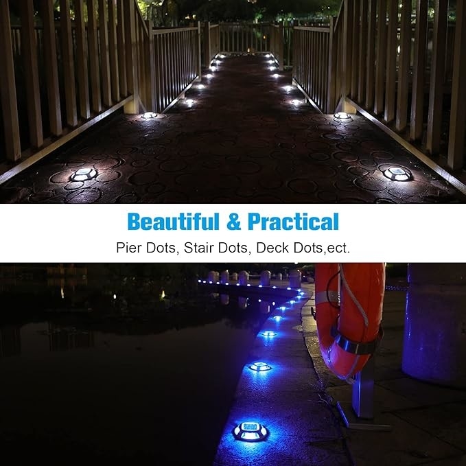 Energy-saving Solar Deck Light Aluminum PC Material White Color 20 Hours Working Time