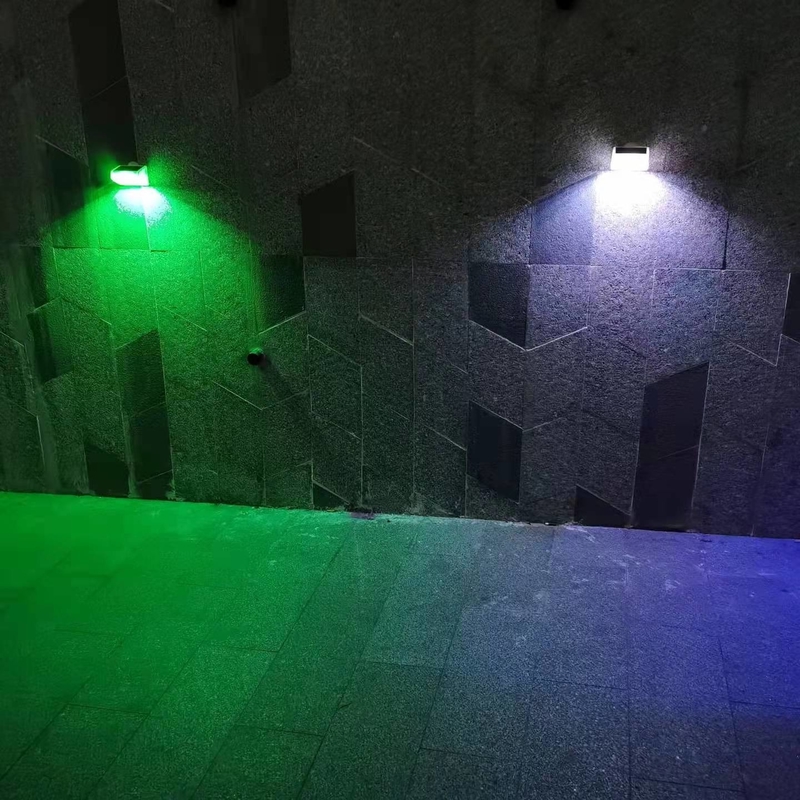 LED Solar Wall Light With ABA PC Shell RGB Breathing Mode For Outdoor Illumination