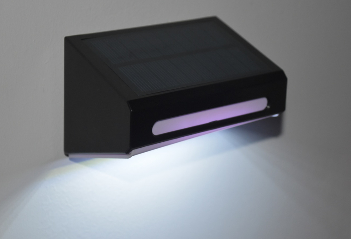 LED Solar Wall Light With ABA PC Shell RGB Breathing Mode For Outdoor Illumination