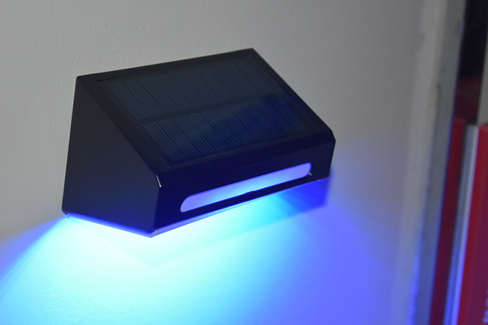 Bright Warm White RGB Outdoor Solar Wall Light Ternary Lithium Battery IP65 Waterproof
