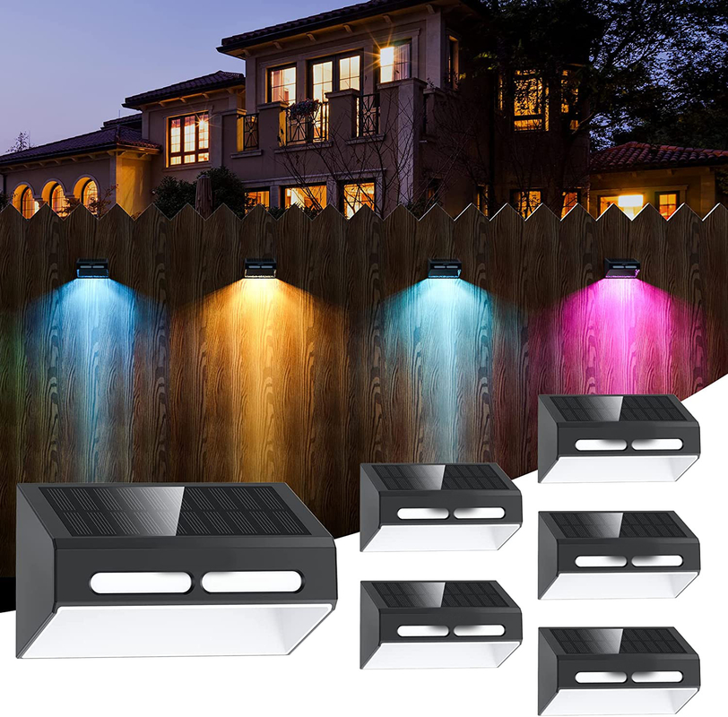 RGB Waterproof LED Solar Wall Light with Constant Bright IP65 Protection ABA PC Shell