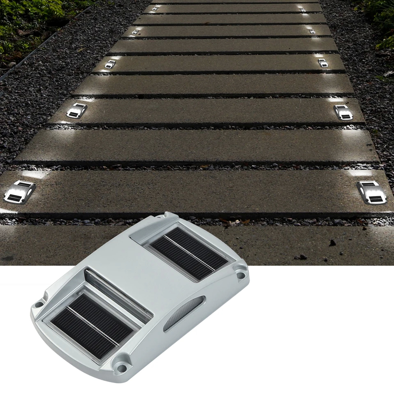 Aluminum Solar Dock Lights With 2V Voltage Screw Installation Solar Powered - Pack Of 4