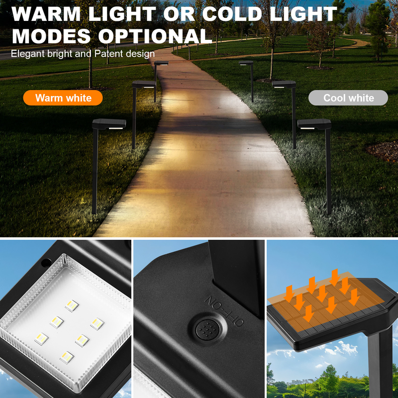 Monocrystalline Silicon Solar Stake Lamp IP65 Waterproof 15 Hours Working Time Sun Stake Lantern